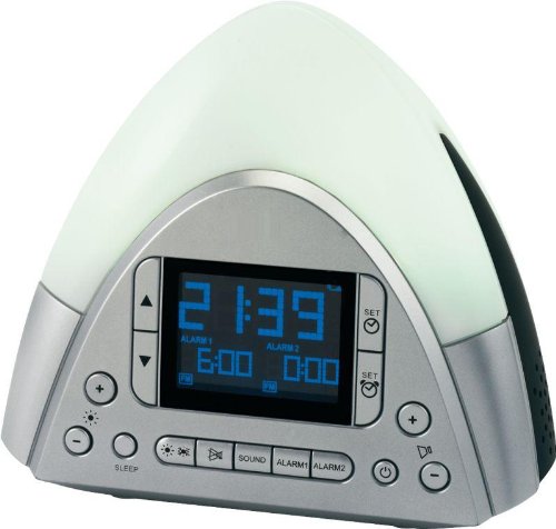 LUXUS UHRENRADIO RADIOWECKER MIT WECKLICHT + NATURE SOUND, EINSCHLAFAUTOMATIK + WECKAUTOMATIK, LANGSAM GESTEIGERTE HELLIGKEIT + 3 BELEBENDE WECKTÖNE, OVP + NEU