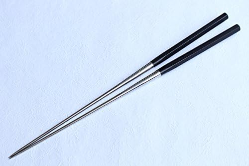 Ibuki Moribashi Chopsticks Honyaki quenching stainless Japanese Sushi Chef's Garnishing hexagon Black plywood 240mm