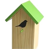 Bird@Home Modern Wood Bird House - Green by Invotis