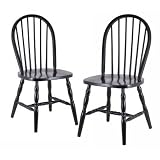 Windsor Dining Chairs in Black (Set of 2)