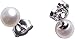 D'AMA Sterling Silver Stud Earrings, Button Freshwater Cultured Pearls AAA Quality