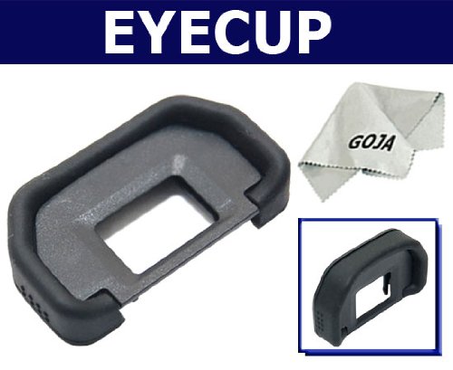 Large Eyecup Eyepiece as Canon Eyecup Eb for Canon EOS 10D 20D 30D 5D 40D 50D D30 D60 10s Elan Rebel Film Series 10s 620 630 650 700 750 & 850 Cameras + 1 Ultra Fine Microfiber Cleaning Cloth GOJA Logo