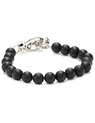 King Baby Black Onyx Bead with Silver Clasp Bracelet