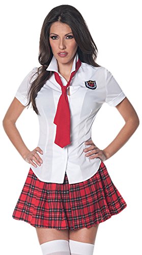 Underwraps Women's Teacher's Pet, White/Red/Black, Small