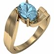 14K Yellow Gold Aquamarine Ring
