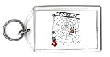 Keychain with spider, funny, humor, crane, construction, animal, web