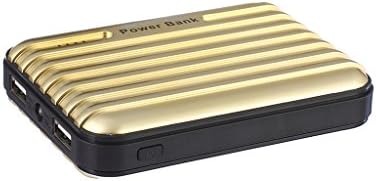 GRANDO 11200mAh Rugged Suitcase Style Portable Charger Extremely Durable Compact and Lightweight External Battery Pack Power Bank (2.1A Max Dual USB Output) for iPhone iPod iPad Samsung Galaxy Huawei ZTE Cell Phones Bluetooth Headphones Gold