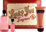 Lucky You by Lucky Brand for Women 3 Piece Set Includes: 3.4 oz Eau de Toilette Spray + 6.7 oz Body Lotion + 0.5 oz Parfum Purse Spray