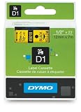 DYMO Labeling Tape, D1, Split Back, Adhesive, Easy Peel, 1/2"x23, Black Print on Red Tape