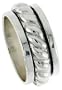 Sterling Silver 7/16" (11 mm) Wide Rope Design Spinner Ring