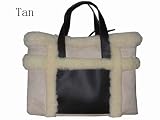Cat#8003031 Inspired by Ugg Australia.Medium size Grab bag.Leather tie closure.Leather front pocket.Inside center zip.leather compartment.Removable Leather long strap adjustable in length.Genuine sheepskin fleece outside.Man-made fleece inside.Dimension: 13 * 10 * 3 1/2