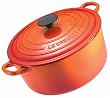 Le Creuset Cast Iron 20cm Round Casserole, Volcanic With Red Double Oven Glove & Volcanic Silicone Whisk