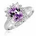 Silver AMETHYST Cubic Zirconia Ring Size 10