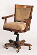 "Wilmington Cherry" & Burl Swivel Chair with Casters & Beige Chenille Fabric, 18"-22" Adj. Seat Height By Powell Furniture