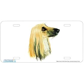 - Afghan Hound - Art Print - License Plate Decorative Tag By Robert J. May From Airstrike