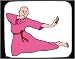 Decorated Mouse Pad with man, stance, bald, China, Asia, kick, 