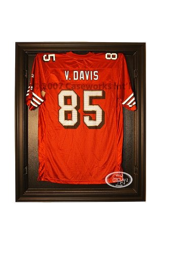 San Francisco 49ers Football Jersey Display Case with Removable Face and Black Finish Frame