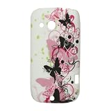 iProtect Premium Cover / Case / H�lle / Schutz f�r HTC Desire C A320e im gummierten Hard Case in der "Butterfly Edition" Wei� / Schwarz / Pinkvon "iProtect"
