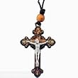 Olive Wood Jesus Crucifix Pendant (Necklace)