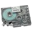 Brother 1/4 Inch x 26.2 Feet Black on White for P-Touch (TZ211)