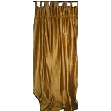 2 Arterian Goldenrod Art Silk Drapes Curtains 108 by Mogul Interior