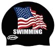 Finis Latex Design USA Flag Black Swimming Cap