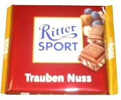 Ritter Sport Milk Chocolate with Nuts and Raisins, 100g