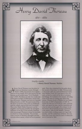American Authors of the 19th Century - Henry David Thoreau People Art Poster Print, 11x17