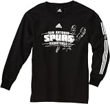 NBA Youth San Antonio Spurs Long Sleeve Tee "Bank Shot" - R8A26Pssp (Black, Medium)