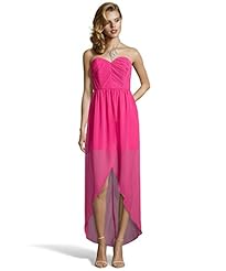 Sweetheart Corset Natural   Waistline Chiffon Above the Knee High-Low-Hem  Dress