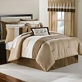 8 PC LUXURY SUPER SET, CHOCO Caramel Brown FAUX SILK COMFORTER SET / BED IN ....