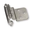 Laurey 28639 3/8-Inch Inset Face Mount Self-Closing Hinge, Satin Chrome, 2-Pack