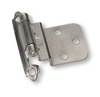 Laurey 28639 3/8-Inch Inset Face Mount Self-Closing Hinge, Satin Chrome, 2-Pack