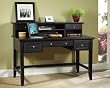 Ebony Finish Laptop Desk with Hutch Ebony