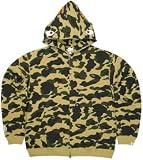 Size【M】A BATHING APE(エイプ) 1stサル迷彩柄 シャークパーカー【黄系】【新品】の画像