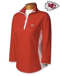 Kansas City Chiefs Women's 3/4 Sleeve Colorblock Half Zip Mock