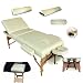Massageliege Premium Farbe beige 10cm reine Polsterung +Set4 inkl. 2 Lagerrungsrollen, Hocker & Tasche & Alukopfst�tze