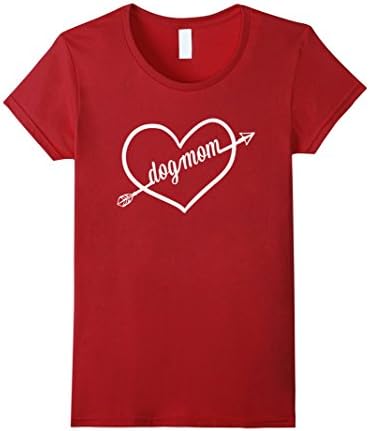 Dog Mom Love Heart Arrow Love Shirt Dog Lover Dog People - Female Small - Cranberry