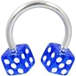 Blue DICE Horseshoe Circular Barbell