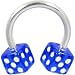 Horseshoe - Blue Dice Circular Barbell