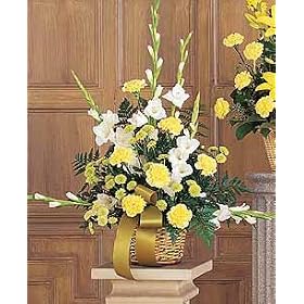Vibrant Yellow Funeral Basket