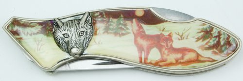 Twilight Wolf Knife w Display Case 4