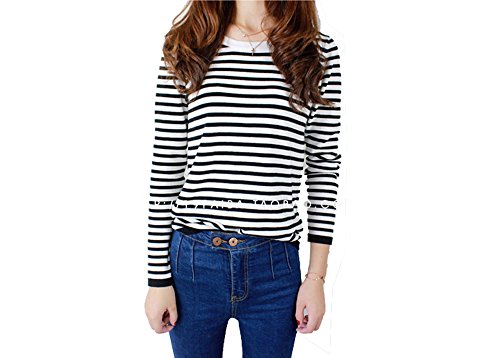 レディース トップス Tシャツ ボーダー 長袖 ラウンドネック カットソー カジュアル シャツ