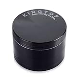 Herb Grinder Kingtop 4 Piece 2.36 Inch / 60mm Zinc Alloy Tobacco Spice Weed Grinder Black