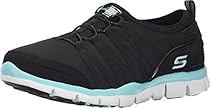 Skechers Sport Women's Gratis Fashion Sneaker (5 B(M), Black/Aqua)

