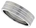 Surgical Steel 1/4 (7mm) Band Ring with Polished Striped Pattern
