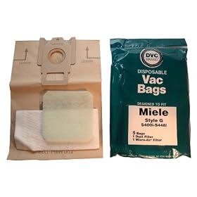 Type G Miele Vacuum Cleaner Replacement Bag (5 Pack) w/ Bonus filters