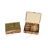 All Natural Handmade Jewelry Trinket Box - Butterfly Leaves Design by 