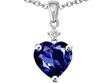 Original Star K(tm) 8mm Heart Shape Created Sapphire Pendant in .925 Sterling Silver