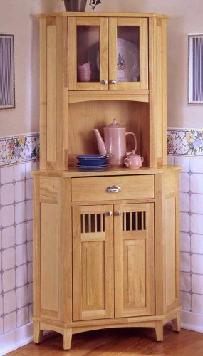 Natural Corner Buffet and Hutch